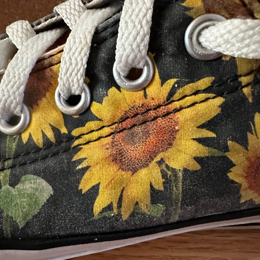 Converse Women's Sunflower Print Low Top Sneakers - Yellow/Black - Picture 5 of 15